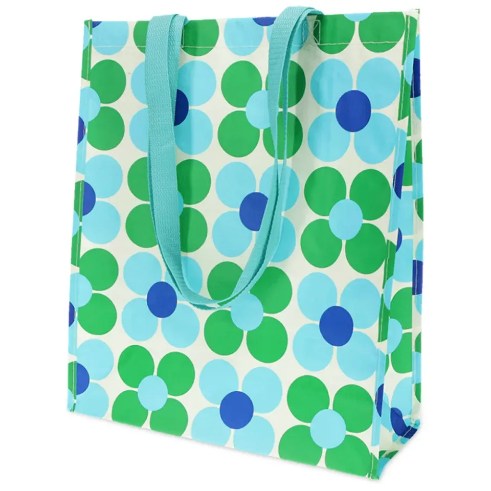 Rex London borsa shopping riutilizzabile fiori blu verdi