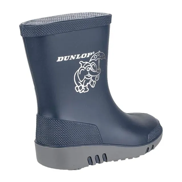 Dunlop Mini stivali bambini gomma blu/grigio comodi