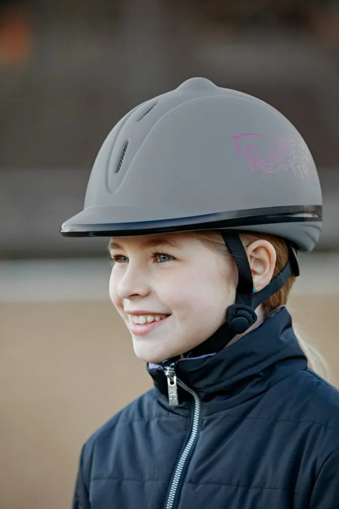 Covalliero Casco Equitazione Bambini grigio 52-55 cm
