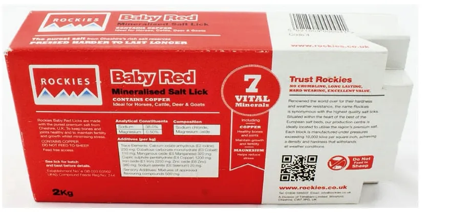 Rockies Baby Red blocco sale minerale 2kg zinco