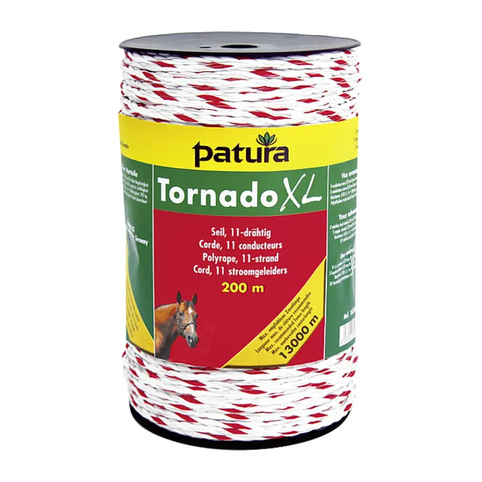 Tornado XL corda recinto bianco-rossa 200m rame