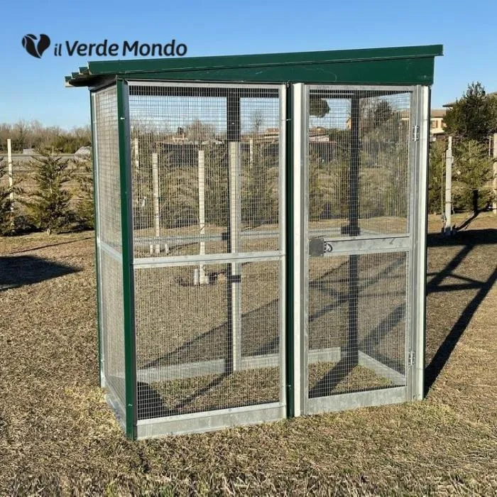 Il Verde Mondo Gabbia con Tetto Rete 2x1x1,90 m Avicoli