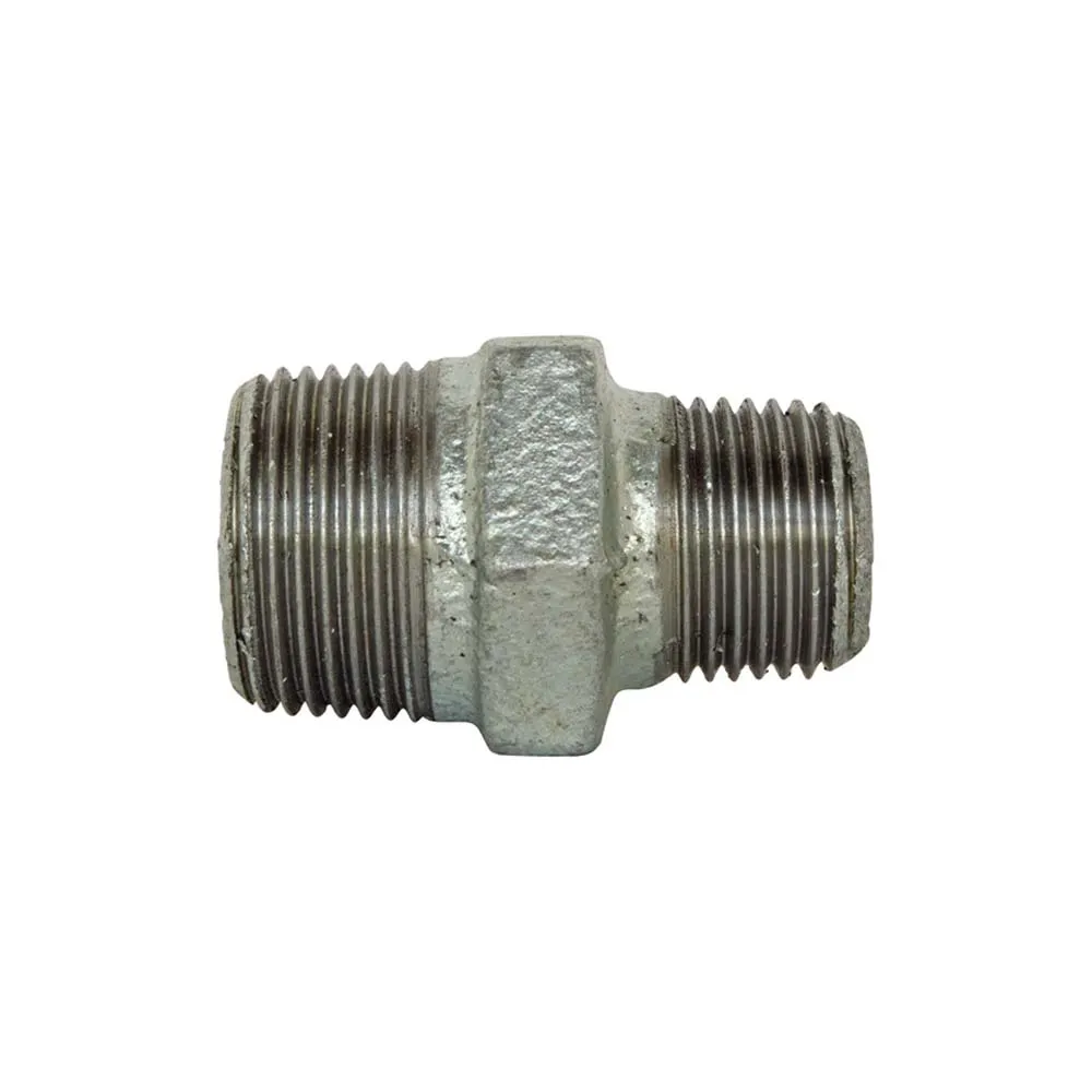 Nipplo doppio ridotto maschio ghisa zincata 3/4x1/2
