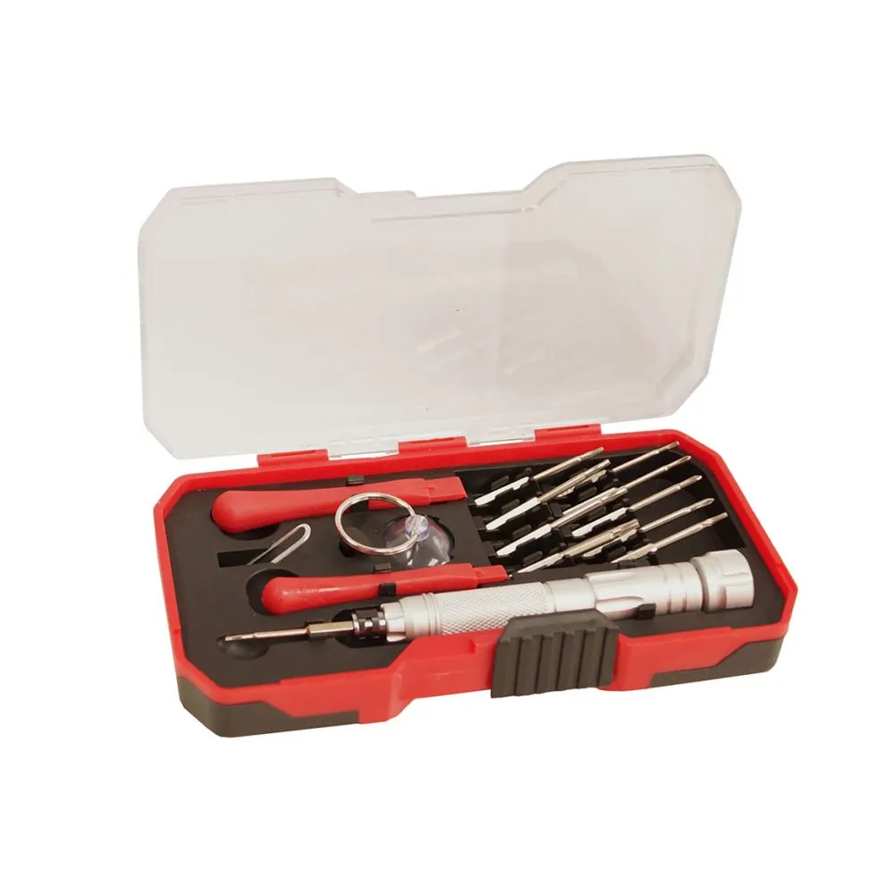 Kit riparazione smartphone tablet 15 pezzi precisione