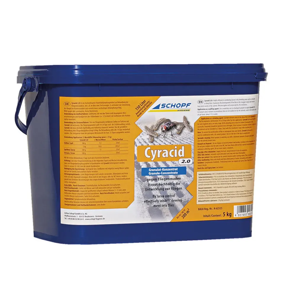 Schopf Cyracid 2.0 larvicida mosche 5 kg stalla