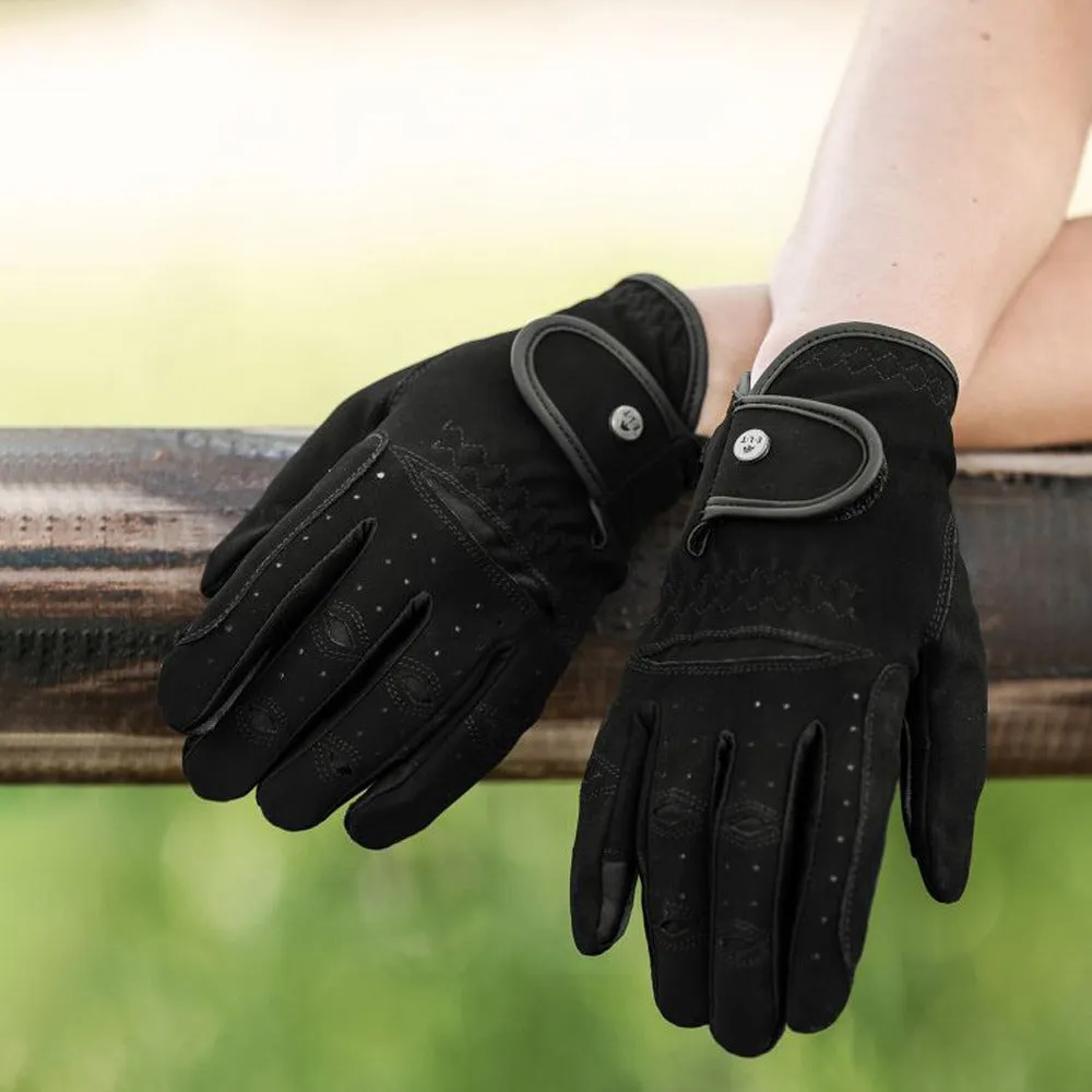 E.L.T. Versatile guanti equitazione neri similscamosciato