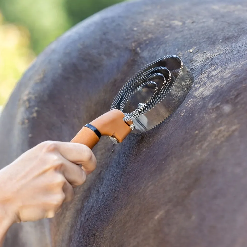 Covalliero Deluxe striglia spirale cavallo pelo morto
