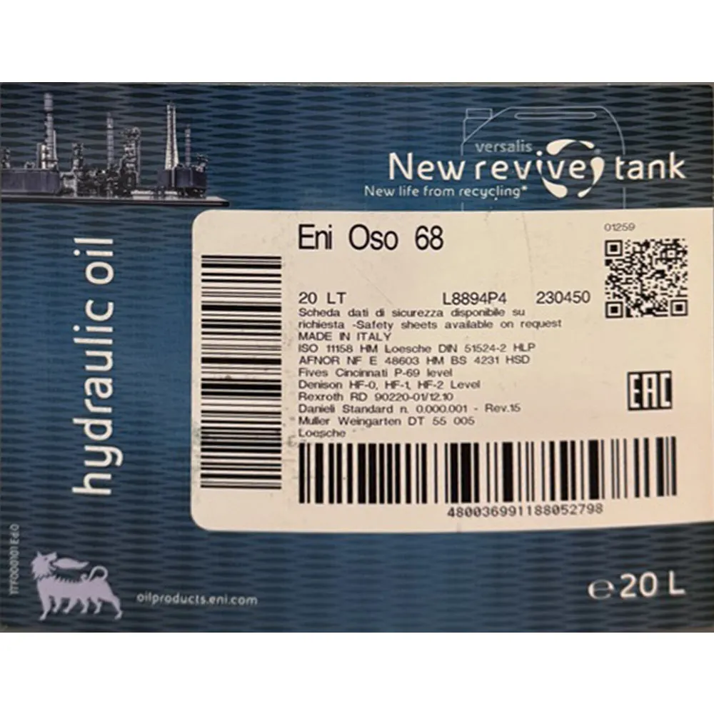 Eni OSO S 68 olio idraulico antiusura HLP filtrabile