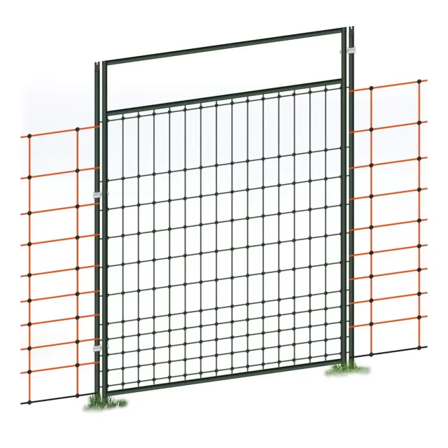VOSS.farming Porta Rete Elettrificabile 125 cm Cancello 86 cm Set Completo