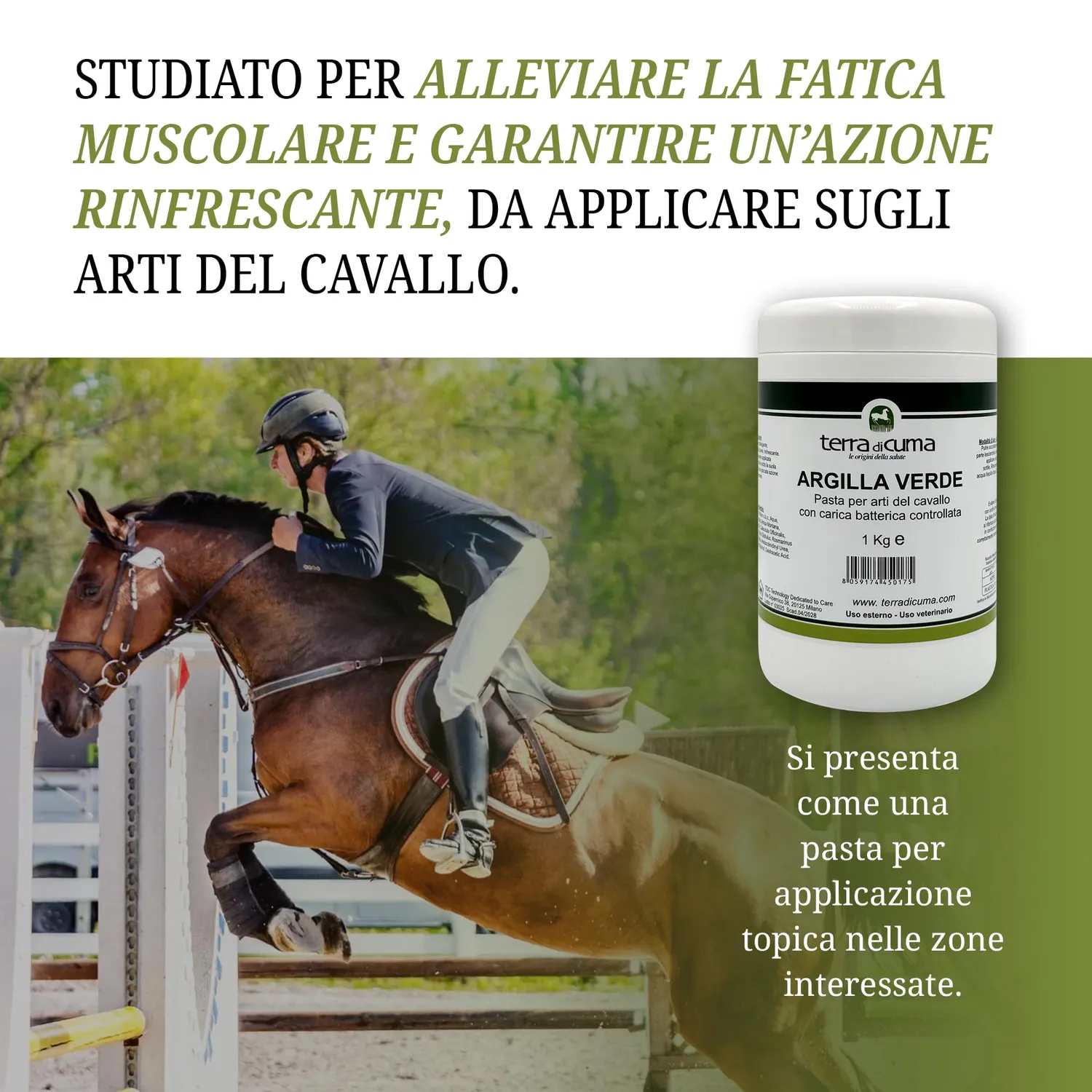 Terra di Cuma Argilla Verde Cavalli 1 Kg Rinfrescante