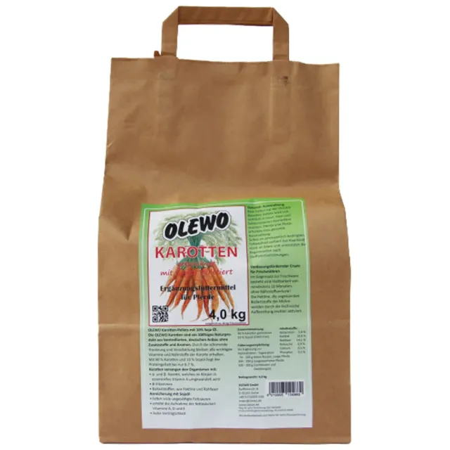 Olewo Carrot Snack pellet carote per cavalli con olio 4 kg